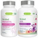 Vysoká absorpcia Metylated Prenatálne + pokročilé deti Multivitamín Gummy Vegan Bundle, Čistá značka s vitamínom A, B, C, D3 & E, 60 tabliet + 90 Berry Flavor Gummies, Byť Kind by Igennus
