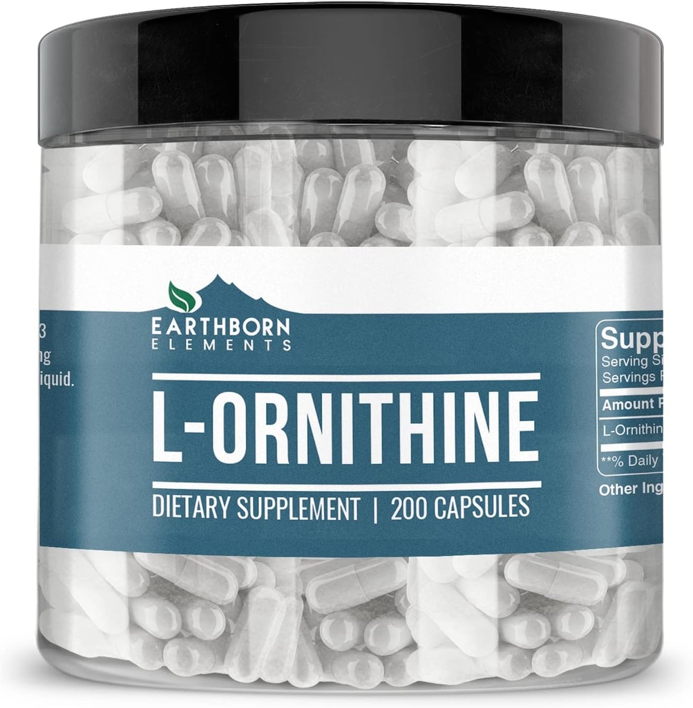 Elementy zrodené pozemšťanmi (200 kapsúl L-ornitín HCl, aminokyselina, syntéza proteínov)