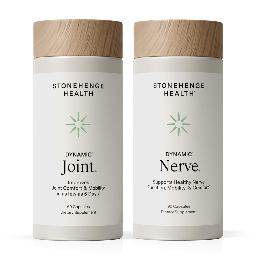 Stonehenge Health Dynamic Joint & Dynamic Nerve Supplements Supports Supports: Joint Discomfort, Stuffness, Support Comfort, Tingling, Numbness, Burning, Joint Health