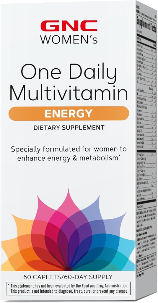 GNC Women's One Daily Energy Multivitamín, podporuje Immune Health and Energy Production, 60 Count