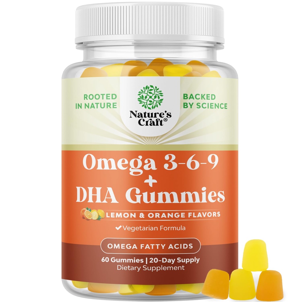 Vegetariánska Omega 3 Gummy pre dospelých - Vegetariánska Omega 3 6 9 DHA Gummy pre zdravie mozgu a srdca a spoločná podpora - Burploss Halal Fish Free Plant Based Supplement Muži Ženy