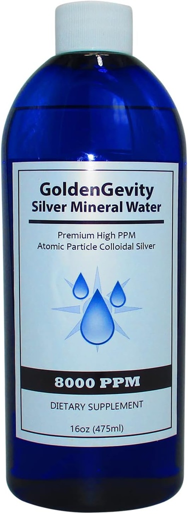 8000 PPM Bioaktívne atómové koloidné striebro, 16 oz 