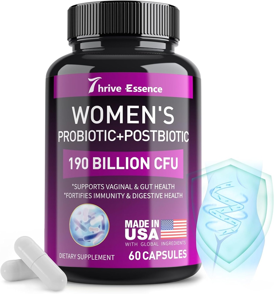 Probiotiká pre ženy 190 miliárd CFU - 10 kmeňov a postbiotík pre Wowen- Immune, Digestive, Gut, Vaginal & Urinary Health, PH Balance- supports Príležitostná zápcha, Plyn & Bloating, 60 Kapsule