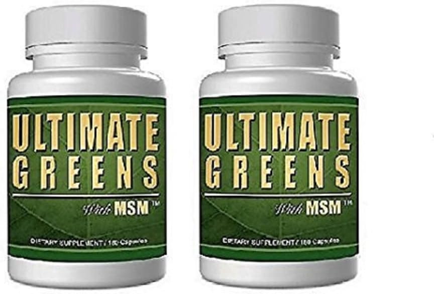 Denné zdravie, Ultimate Greens s MSM 360 Kapsule, 1925mg Vegan Friendly celých potravín Superfood Supplement Non GMO Gluten zadarmo Alkalické živiny 2 mesiace