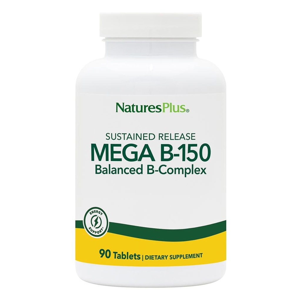 Príroda Plus Mega B-150 Complex - 90 Trvalé vydanie Vegetariánske tablety - Maximálna potencie B komplex vitamínové doplnky -Gluten zadarmo - 90 Servisov