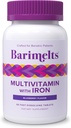 BariMelts Bariatric Multivitamín so železom - 1 mesiac Zásoba (60 rýchlorozpúšťajúce tablety) - Bezcukru - Post-Op Bariatrické vitamíny - prírodná čučoriedková chuť