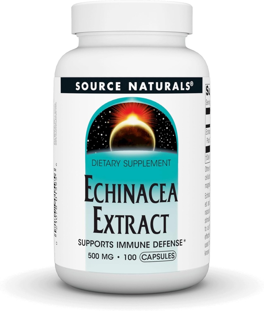 Zdroj Naturals Echinacea Root Extract - Podpora imunitnej obrany* - 500 mg - 100 kapsúl
