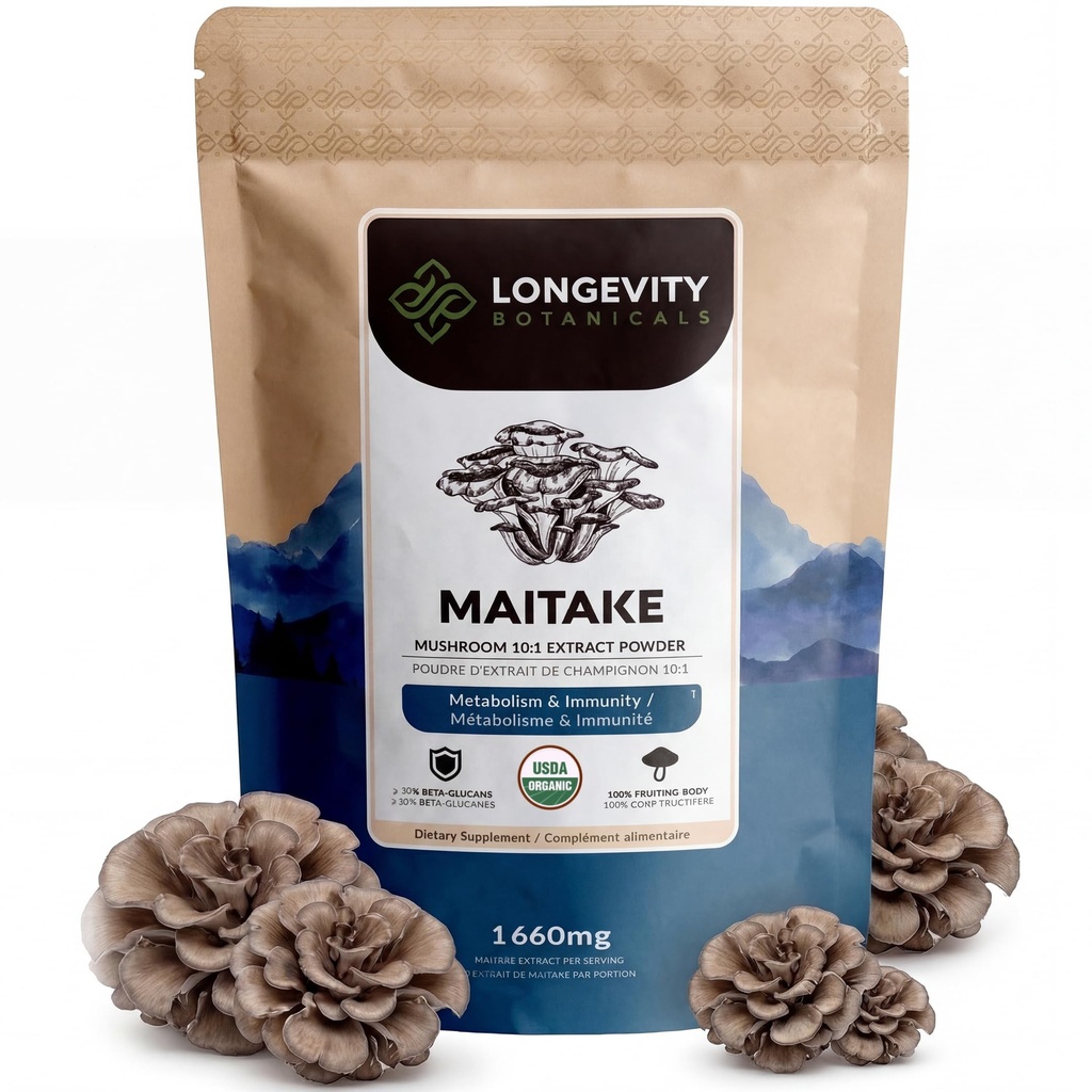 Organické Maitake Mushrom Powder Supplement 100g 