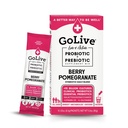 Golive Prebiotické a probiotické pre ženy, mužov, deti. Berry Pomegranate Synbiotic Powder w/ L- Glutamine, Vitamín D3, Electrolytes. Pre zdravie Gut, trávenie, metabolizmus, imunita 15-50B CFU.