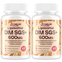Lipozomálne DIM SGS doplnok - Hormón doplnok pre ženy a mužov, Estrogén doplnky obsahuje Sulforaphane glukozinolát, vitamín E, granátové jablko ovocie - podporná detoxikácia a antioxidant (2 balenia)