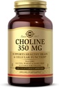 Solgar Choline 350 mg - 100 Rastlinné kapsuly - Non-GMO, Vegan, Kosher - 100 Servírov