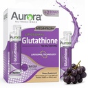 Aurora Nutrascience Mega-Lipozomal Liquid Glutatione, Immune & Antioxidant Gut Zdravotná podpora doplnok, 750 mg per Serving, non-GMO, bez cukru, 32 Single Serve Pakets