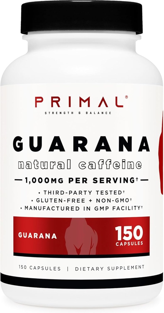 Primal Guarana (1000 MG per serving) (150 kapsúl) - 200 MG prírodný kofeín