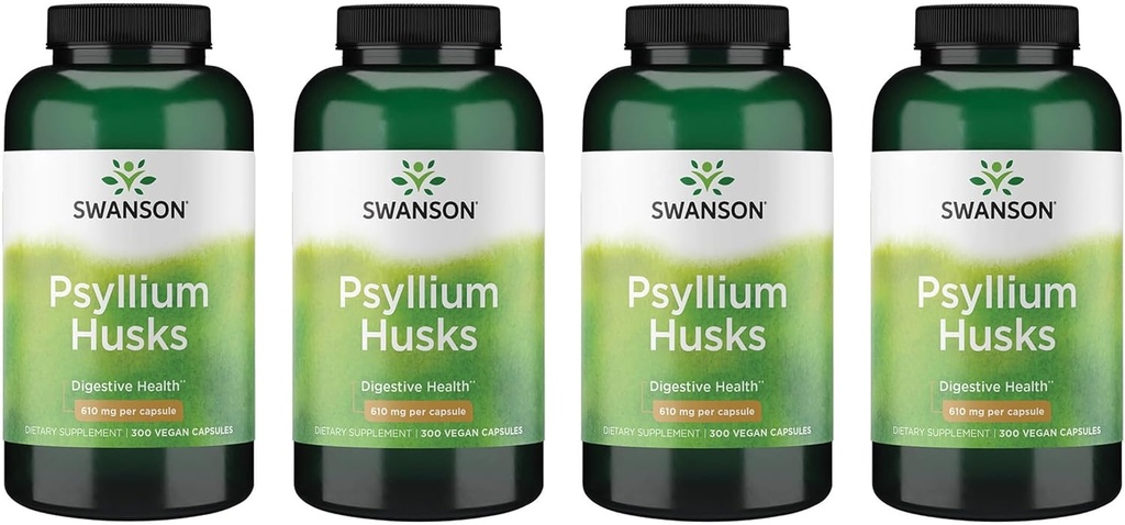 Swanson Psyllium Husk Dietary Fiber Supplement 610 mg 300 kapsúl - (4 balenia)