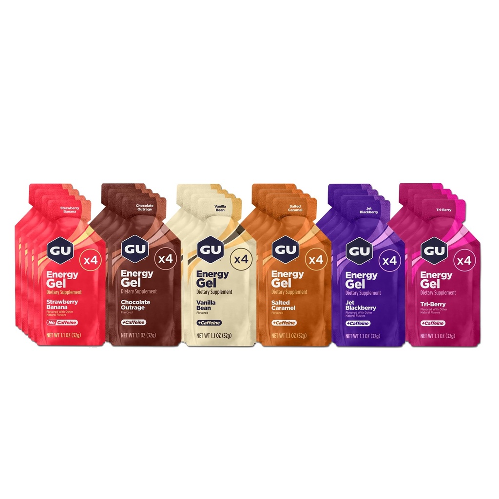 GU Energy Original Sports Nutrition Energy Gel, Vegan, Gluten-Free, Košer, a Dairy-Free On-the-Go Energy pre akékoľvek cvičenie, 24-Count, Rôzne chute