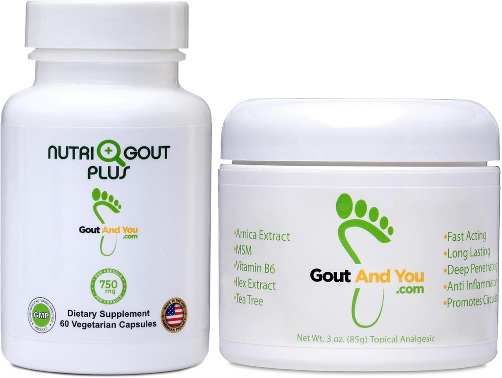NutriGout Plus Podpora kyseliny močovej a terapeutická úľava Topický krém s Arnica extrakt