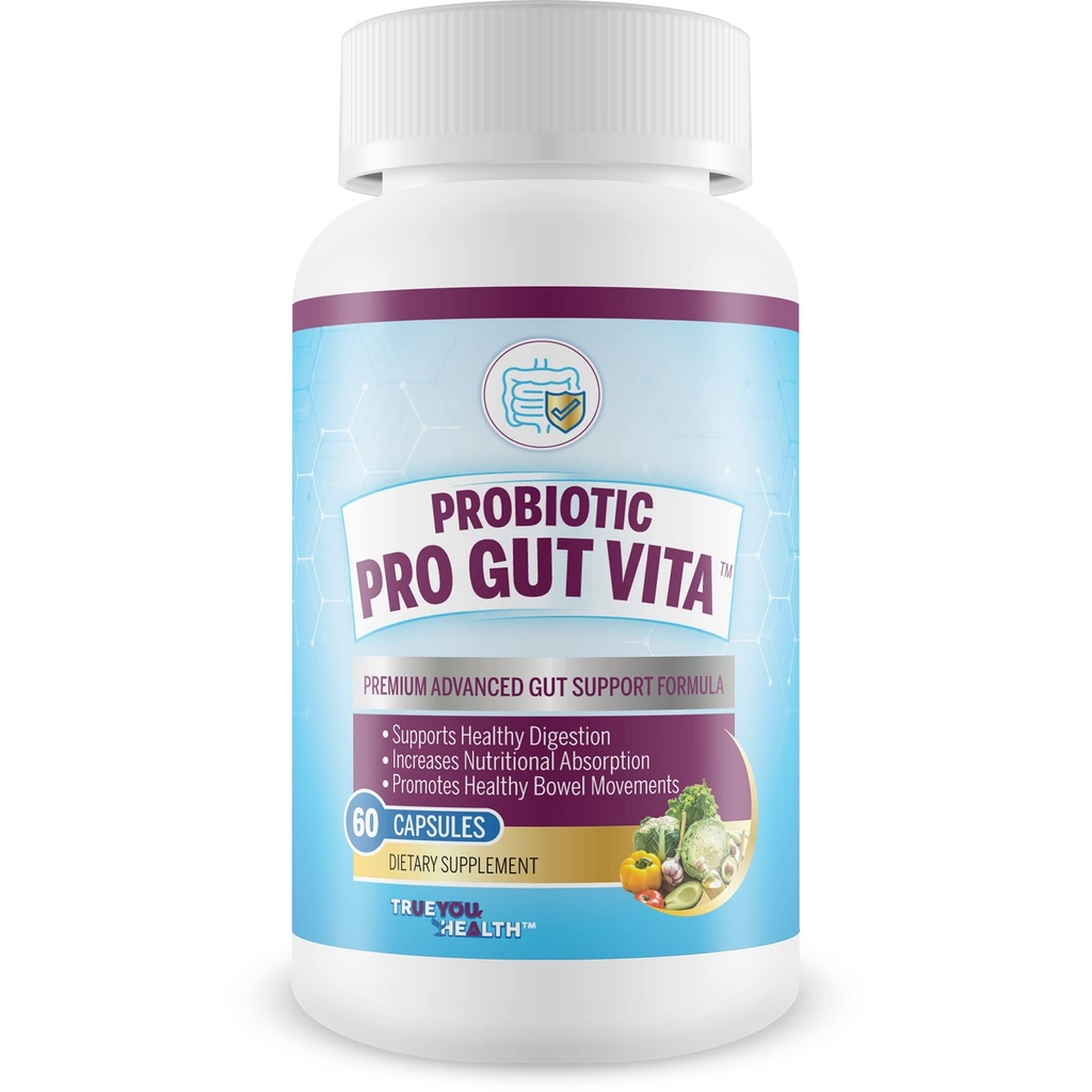Probiotické Pro Gut Vita - Podpora zdravia Gut Probiotic & Vitamín Formula - Podpora zdravého trávenia, vstrebávanie živín, pohyby čriev - Pomoc Zlepšiť Gut Mikrobiome pre ďalšie zdravotné výhody