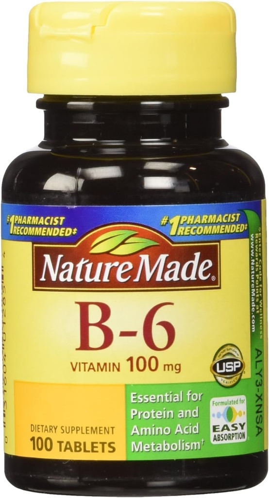Nature Made Vitamin B-6 100 Mg, Tablety, 100-Count (Pack of 2)