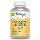 Solaray Vápnik Citrát s vitamínom D3 1000mg - Kosti Sila a zdravé zuby Podpora - Jemné trávenie Formula - Lab Overené, 60-dňová záruka - 30 Servis, 180 Kapsule