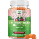 USDA Organic Kids Multivitamínové Gummy - Multivitamín pre deti Imunitná podpora s vitamínmi A, C, D3, E, B6 & B12, Zinok a jód - Detské vitamíny Žuvacie Formula pre silné zdravie - 60 Počet
