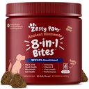 Zesty Paws Dog Multivitamín, Žuvacie Psie vitamíny a doplnky pre Hip & Joints, koža & Coat, Omega 3 Rybí olej pre psy- Senior & Puppy Multivitamín - Bison- 90ct