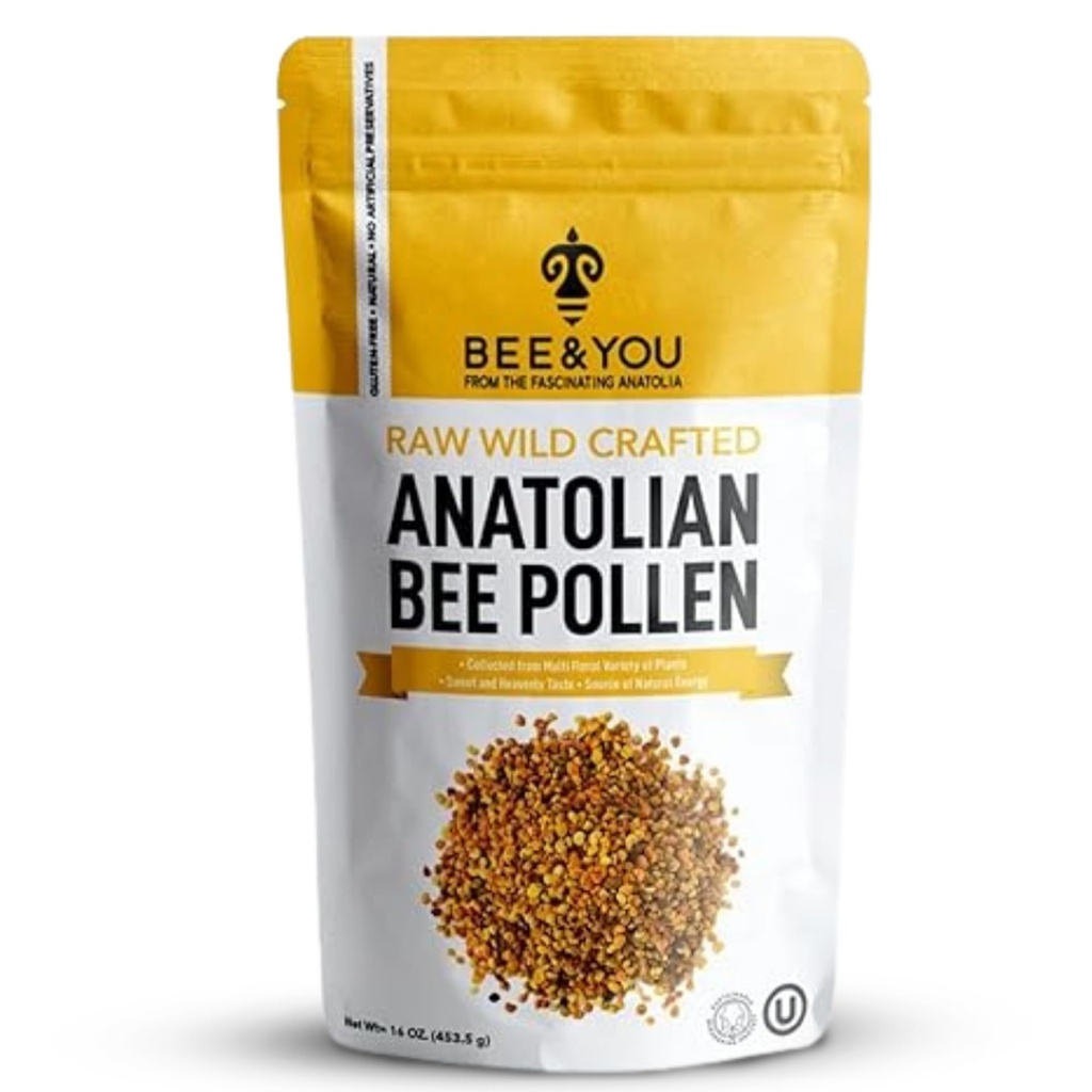 Včela a včela peľ Granulát, 16oz (1lb) Vak, 100% Pure, Prírodné doplnky, Antioxidanty, Proteíny, Vitamíny, Aminokyseliny, pre dospelých, Ženy, Muži