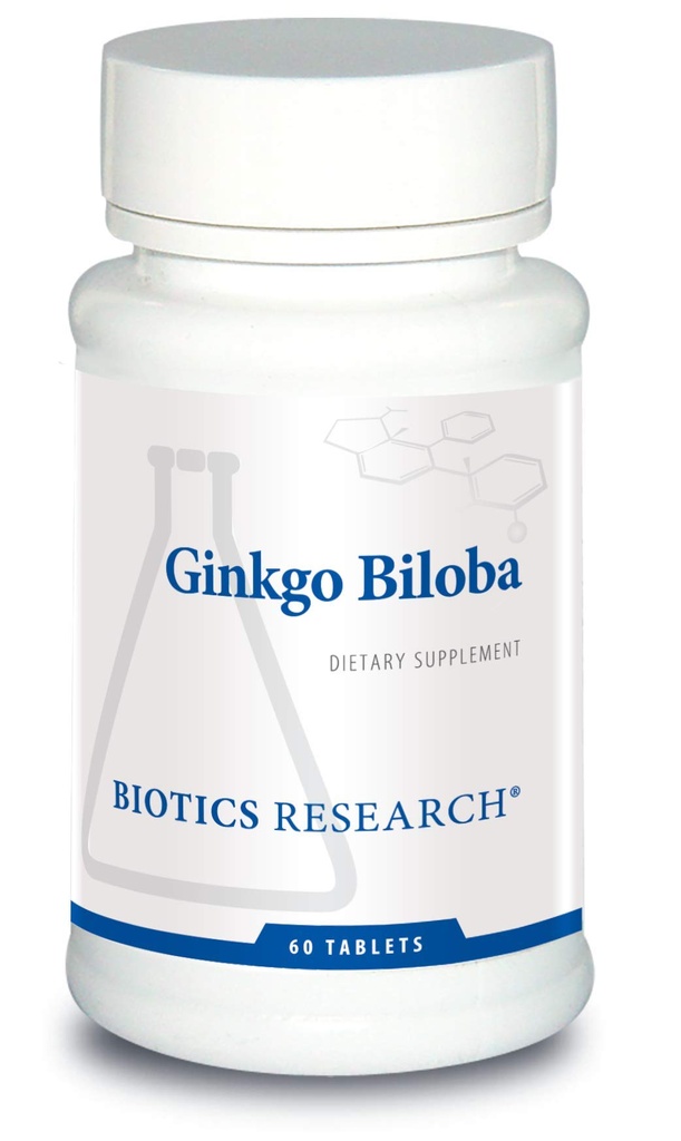 Biotics Research Ginkgo Biloba Štandardizovaný 24% Ginkgo Biloba Percent extrakt, Mozog doplnok, Nootropný, Focus, Energia, pamäť, Zdravé starnutie. 60 Tablety