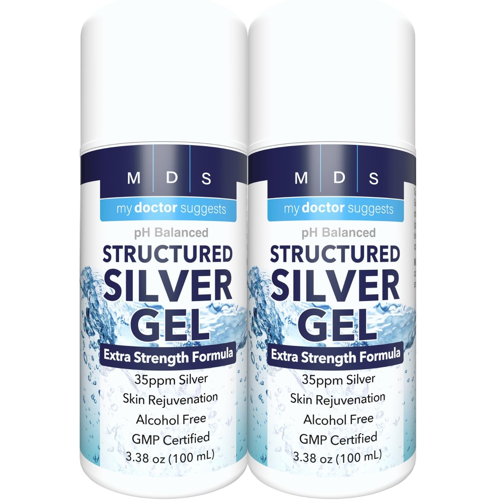 Koloidné striebro Gél Extra sila - 35ppm Aktivovaný koloidné striebro Gél pre maximálnu potenciu - Made in USA - Štruktúrovaná formula v pohodlnom 2 balení
