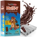 YUM-V'S - Deti Multivitamínové Žuvacie čokoládové medvede - Multivitamín pre deti doplnok - 16 Vitamíny a minerály - vitamíny vrátane D, zinku, C, B komplex a viac, 60 Počet balení 1