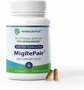 MigRePair fľaša 60 - Lekár Formulované Migraine Relief Doplnky - Prírodné bylinné podpora s Feverfew, Butterbur a Hroznové semeno - Migréna doplnok pre ženy a mužov - Migréna bolesť hlavy Podpora
