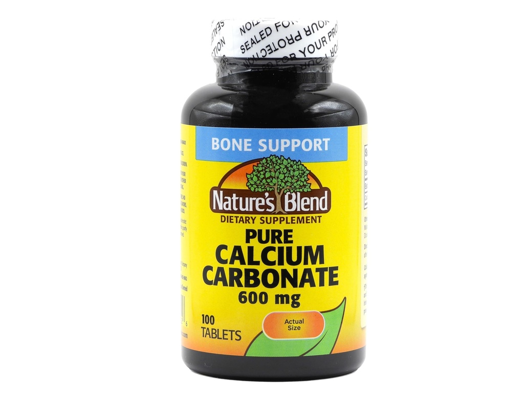 Prírodná zmes Čistý uhličitan vápenatý 600 mg 100 Tablety (1684)