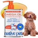 Native Pet Omega 3 Rybí olej pre psy a mačky - Podporuje zdravú pleť, lesklý kabát, a silné kĺby - Made with Wild Aljašský lososový olej pre psy 