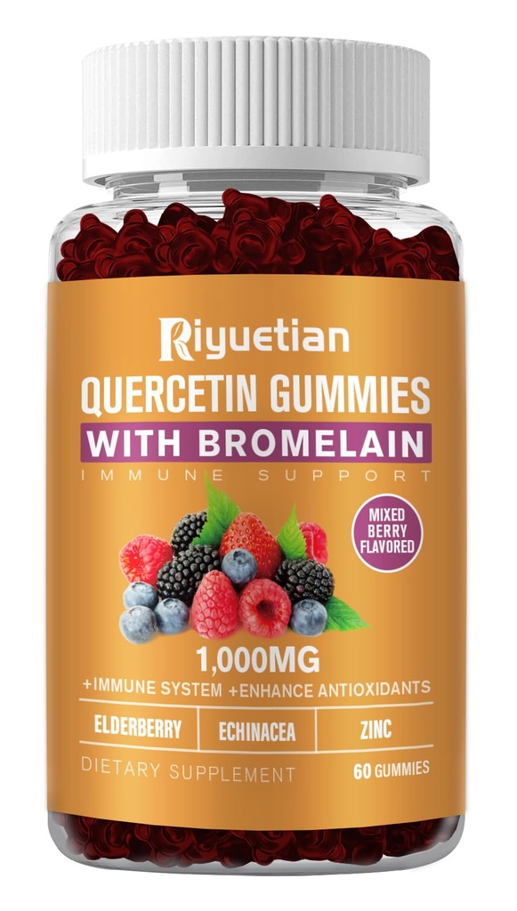 Quercetin s hypromelínom, zinkom a vitamínom C - Kardiovaskulárny, Aging support chute vitamíny - Vegan - čistý Quercetin pre deti a dospelých - non-GMO 60 Počet