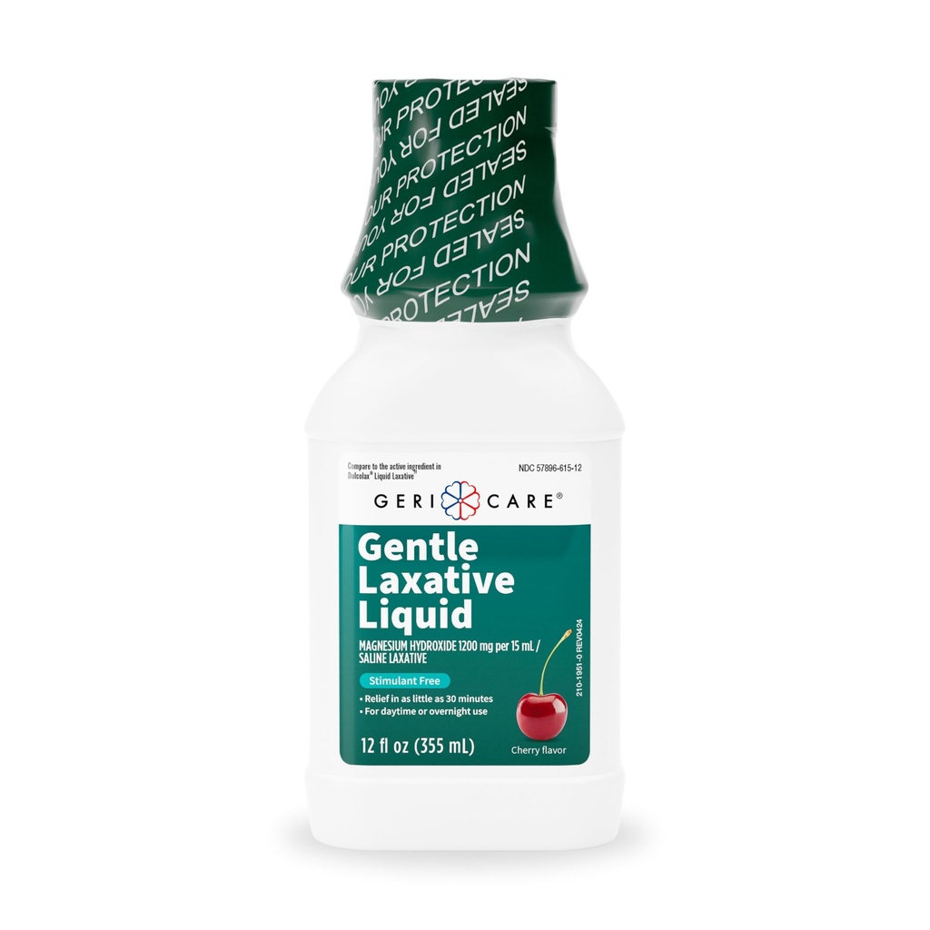GeriCare Tekutý laxatívum pre úľavu od zápcha - maximálna sila zmäkčovač stool s hydroxidom horečnatým, mlieko Magnesia Cherry Ochutené, a Colonoskopia Prep podpora, Stimulant bez 12 oz
