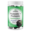 Swanson Probiotic + Prebiotické Gummies - Tráviaca podpora Doplnková podpora Tráviace funkcie a Bowel Pravidelnosť - Pomáha podporiť imunitné zdravie - (BlackBerry, 60 Gummies)