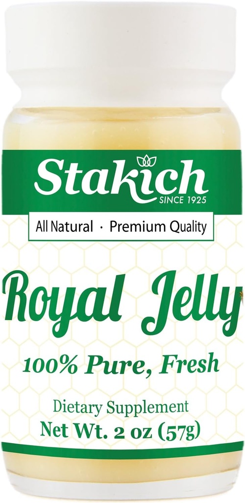 Stakich Fresh Royal Jelly - Pure, All Natural - No Additives/Flavors/Preservatives Pridané - 2 Ounce (57 Grams)