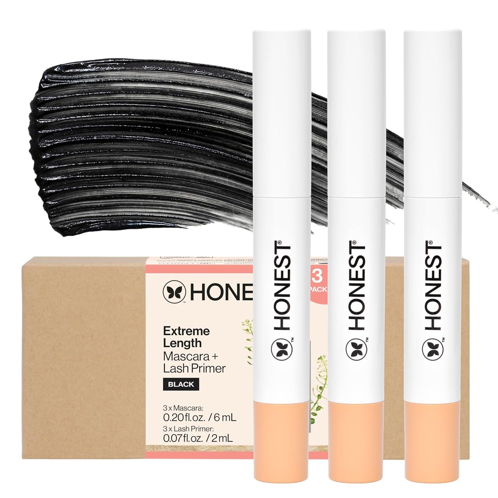 Čestná krása 2-v-1 Extrémna dĺžka Maskara + Lash Primer 3-Pack 