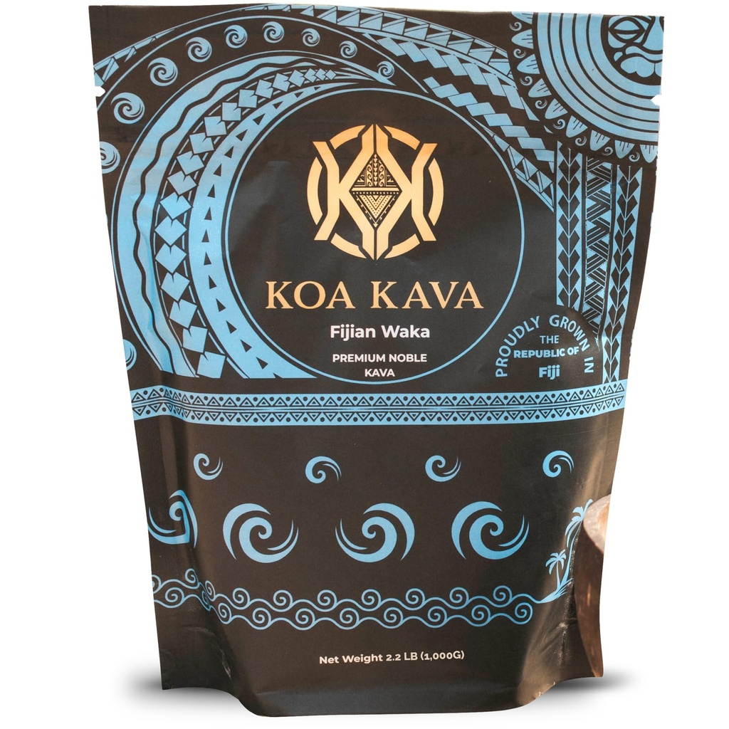 Koa Kava Fidži Kava Powder- Premium Noble Loa Waka Root Balanced and Mellow Feel (1 KG, 2.2LB)
