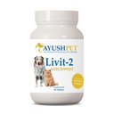 Ayush Pet Livit-2 - pes Pečeň podpora doplnok, Prírodná podpora pečene pre mačky, psy a kone, podporuje celkový wellness, zdravá koža a kabát pre domáce zvieratá - 90 tabliet