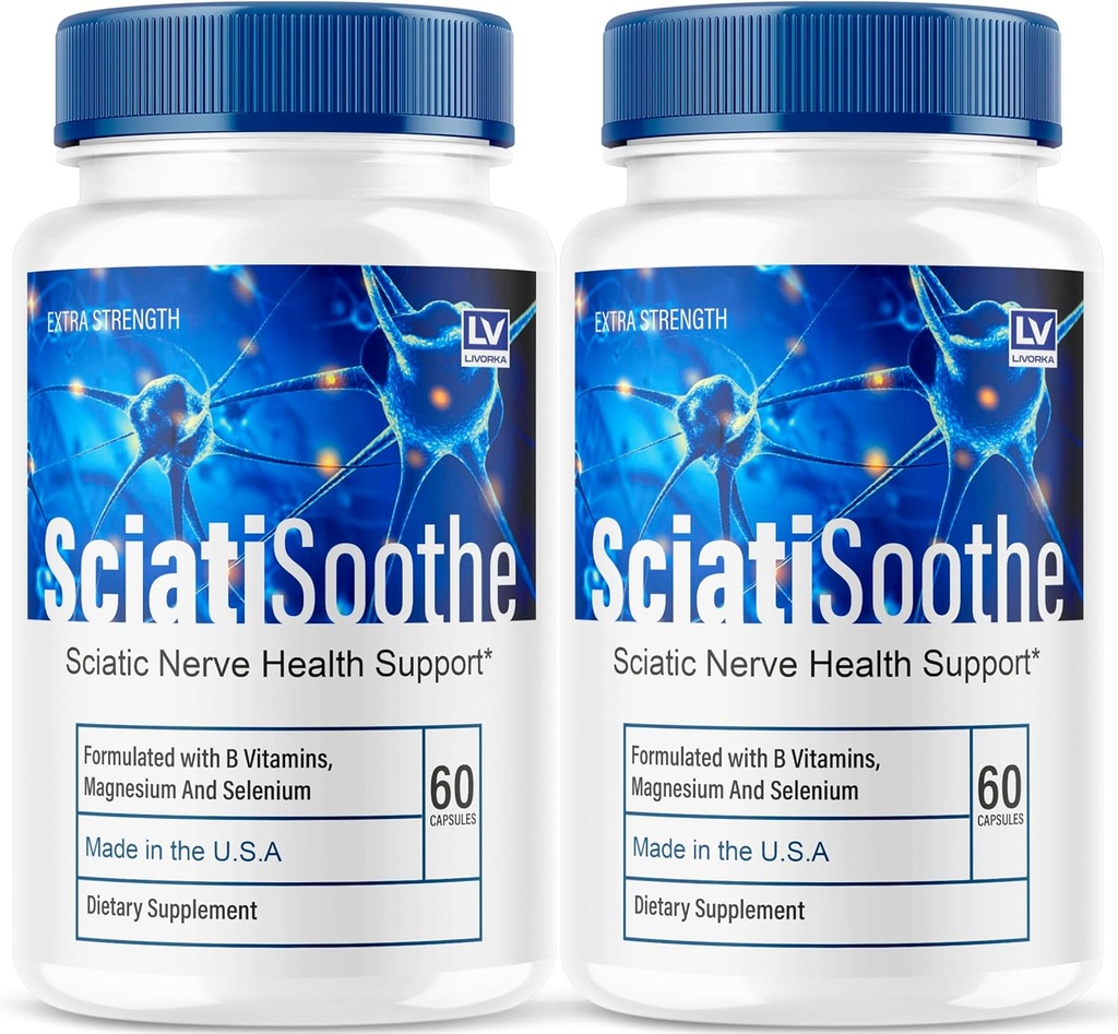 LIVORKA (2 Pack) Sciatisoothe - Sciatisoothe Supplement, Sciati Soothe, Sciatisoothe Vitamíny, Sciatisooth, Sciati Soothe Supplement, Sciati Soothe Kapsule, Sciati Sooth, 120 Kapsule po dobu 2 mesiacov