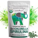 Organické Spirulina Chlórella Tablety - 50 Serviv - 2-in-1 Superfood Algae Supplement for Natural Immune Support, Detox and Energy Boost. Zlomená bunková stena. Organický chlorofyl. Espirulina