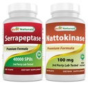Najlepšie prírodné Serrapeptáza 40000 SPUs & Nattokináza 100 Mg