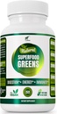 Organické Vegan Super Greens Kapsule s Ashwagandha - Immune Support with All Natural Whole Food Nutrients Chlorella, Moringa, Spirulina, Turmerica, Kale. Zlepšenie trávenia, zvýšenie energie - tabletky Detox
