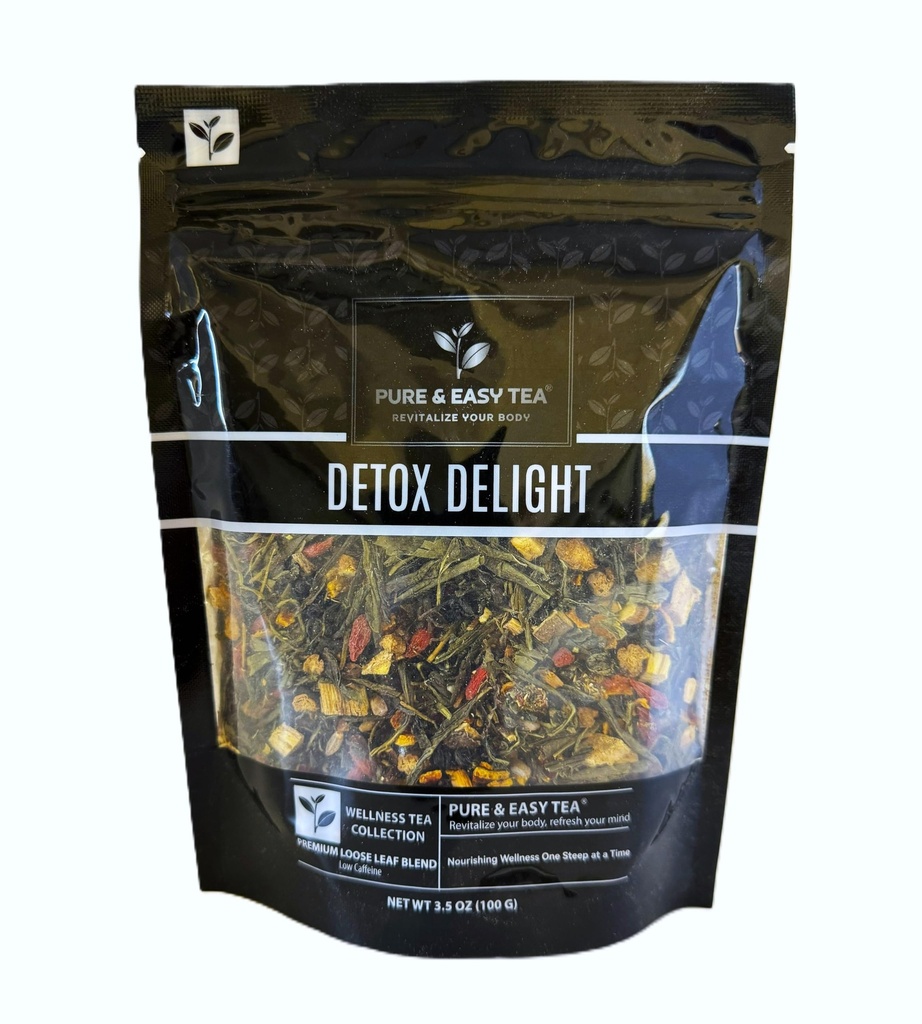 Čistý a jednoduchý čaj, Detox Delight, 30 dní Detox, podporuje zdravé chudnutie, Pečeň, Gut & Colon Cleanse, Advanced Full Body Blend, 100g/3.5/0