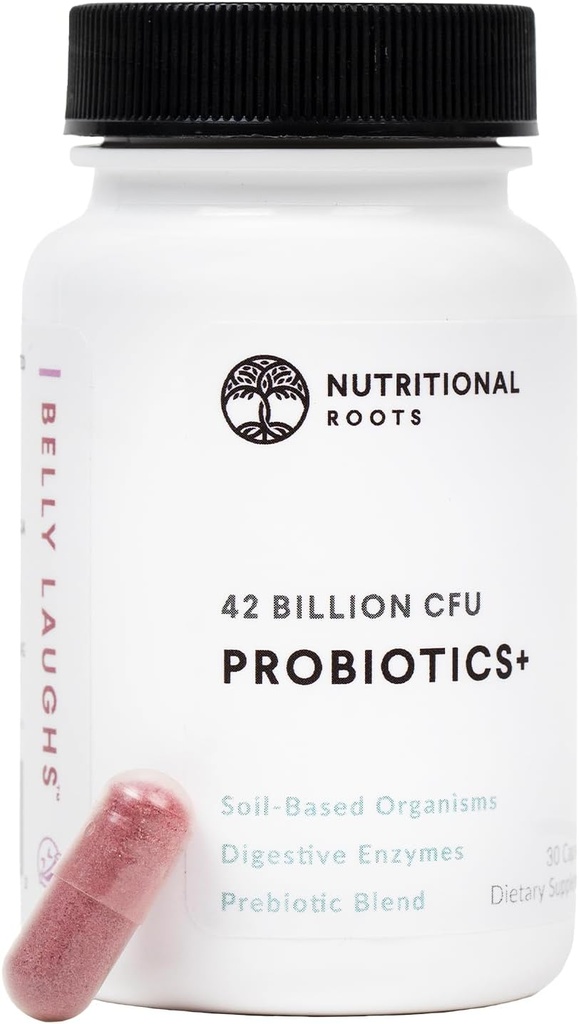 Nutričné korene - Probiotiká + - Soil-Based Organisms, Probiotiká, Prebiotiká - Tráviace enzýmy - Oneskorenie uvoľnenia - Dietary Supplement - 1 mesiac dodávky - 30 kapsúl