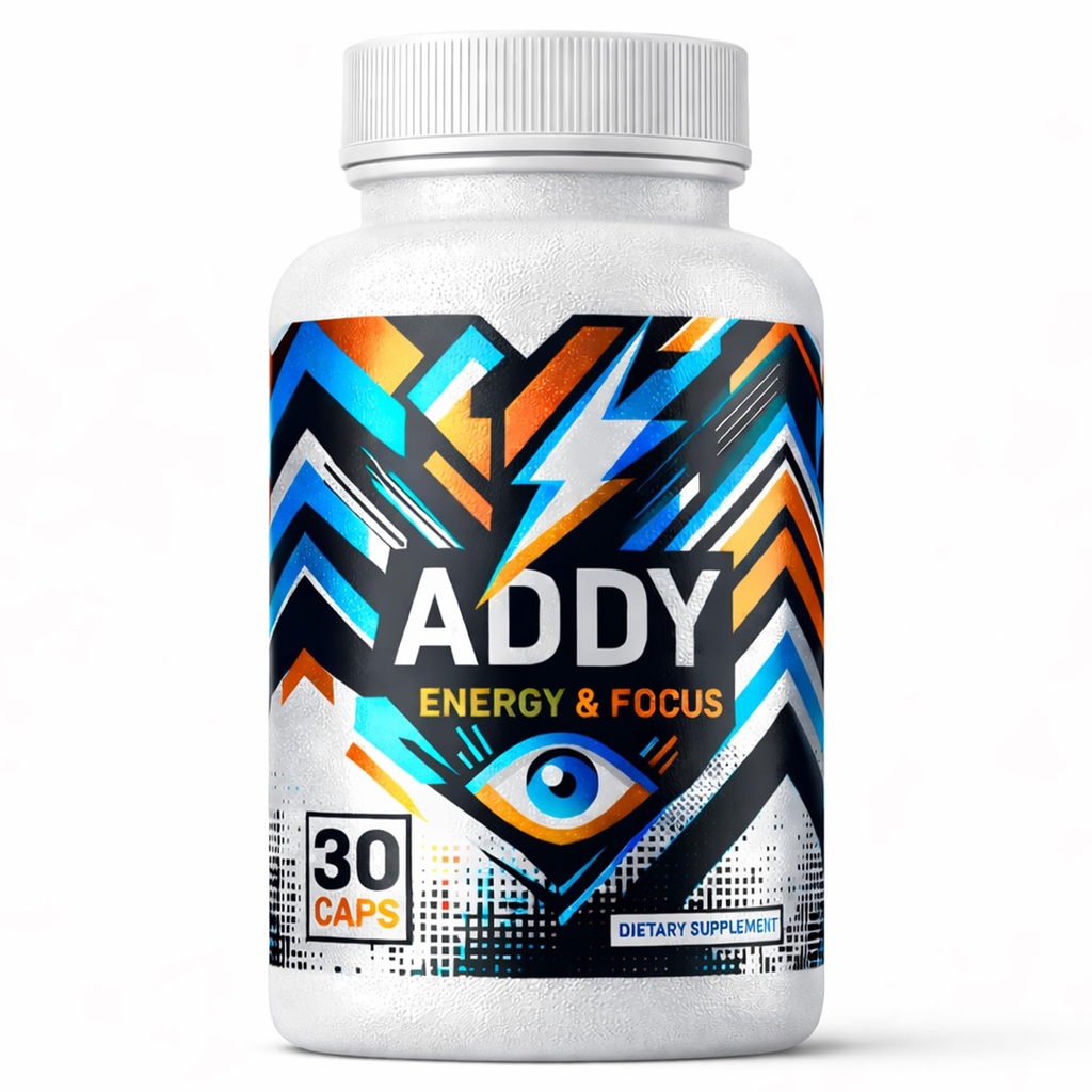 Addy Energy - Focus & Energy Supplement - Brain Booster - Adderall Alternatíva - Focus, zvýšenie produktivity - Čistá energia - Sharp Focus - 30 dní dodávky