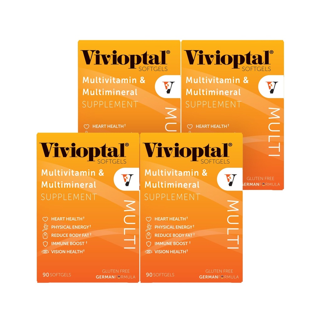 Vivioptal Multi, 90 Softgels (1 rok dodávky), Multivitamín & Multimineral, Gluten bez, Nemecká formula
