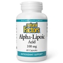 Prírodné faktory Kyselina alfa-lipoová 100 mg kapsuly, 60-Count