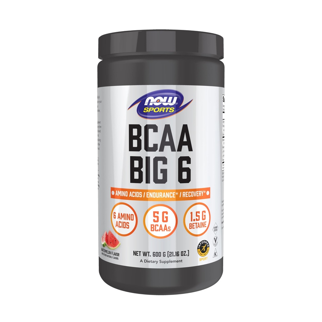 TERAZ Foods Sports Nutrition, BCAA (Branched Chain Amino Acides) Big 6, Watermelon Flavor, 600 Grams