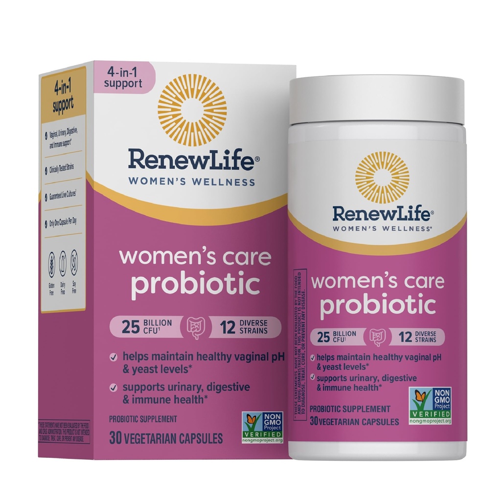 Obnoviť život Ženské probiotické kapsuly, podporuje pH rovnováhu pre ženy, vaginálne, močové, tráviace a imunitné zdravie, L. Rhamnosus GG, Dairy, Soy and Gluten-free, 25 miliárd CFU - 30 Ct